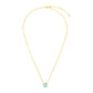 14k Yellow Gold 17 inch Necklace with Cushion Blue Topaz