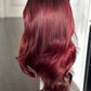 4 By 4 Loose Wavy Closure Wig (100% Human Hair) 18 Inches Wine Color