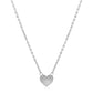 14k White Gold Polished Mini Heart Necklace