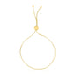 14k Yellow Gold Adjustable Lariat Style Heart Motif Bracelet