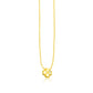 14k Yellow Gold Polished Four Leaf Clover Necklace with Diamond