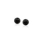 14k White Gold Stud Earrings with Black Faceted Cubic Zirconia(5mm)