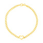 14k Yellow Gold 7 inch Curb Chain Bracelet with Heart