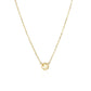 14k Yellow Gold 17 inch Necklace with Round White Topaz
