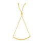 14k Yellow Gold Smooth Curved Bar Lariat Design Bracelet (0.80 mm)