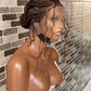 Feeding braid Wig, Human Hair Curls, Color 1B/30 Swiss Full Lace - Cornrow Janiece