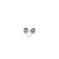 14k White Gold Stud Earrings with Black Cubic Zirconia(4mm)