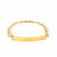 14k Two Tone Gold Mens Narrow Curb Chain ID Bracelet with White Pave (6.70 mm)