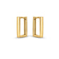 14k Yellow Gold Rectangle Huggie Hoops