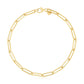 14k Yellow Gold High Polish Alternating Bead Paperclip Bracelet (3.5mm)