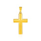 14k Yellow Gold Reversible Textured Cross Pendant