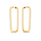 14k Yellow Gold Endless Rectangle Hoops