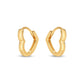 14k Yellow Gold Heart Huggie Hoops