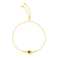 14k Yellow Gold Adjustable Evil Eye Bracelet