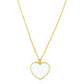 14k Yellow Gold High Polish Heart Pearl Paste Necklace