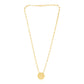 14k Yellow Gold High Polish Circle Disc Paperclip Link Necklace