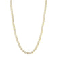 14k Yellow Gold White Pave High Polish Modern Lite Miami Cuban Chain (6.50 mm)