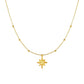 14k Yellow Gold Necklace with Eight Pointed Star and Beads