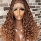 Wet And Wavy Knotless Braid Wig (100% Raw Human Hair) Color 30, HD Full Lace