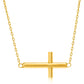 14k Yellow Gold Necklace with a Polished Cross Design