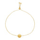 Adjustable Bracelet with Shiny Circle in 14k Yellow Gold (7.50 mm)