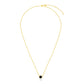 14k Yellow Gold 17 inch Necklace with Round Onyx