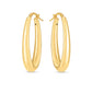 14k Yellow Gold Elongated Oval Hoops