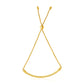 14k Yellow Gold Smooth Curved Bar and Lariat Style Bracelet (1.00 mm)