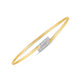 14k Two Tone Gold Diamond Bypass Bar Bangle (2.00 mm)