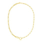 14k Yellow Gold High Polish Elongated Paperclip Chain Circle Necklace