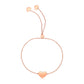 14k Rose Gold Adjustable Heart Bracelet