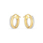 14k Two Tone Gold Double Round Hoops