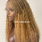 Wet And Wavy 100% Human Hair Knotless Braid Wig, HD Full Lace, Blond Color
