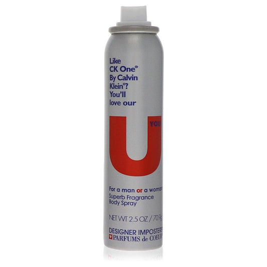 Designer Imposters U You by Parfums De Coeur Deodorant Body Spray (Unisex Tester) 2.5 oz for Women