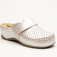 Aurora IV by LEON- Women’s Leather Clog- Perforation and Adjustable Velcro Strap
