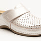Aurora IV by LEON- Women’s Leather Clog- Perforation and Adjustable Velcro Strap
