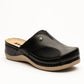 Aria I by LEON- Women’s Leather Clog- Twin Elastic Side Panels for Bunion Relief