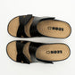 Laura by LEON– Women’s Leather Sandal- Comfort Slide Slip-on with Velcro Straps