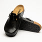 Bjorn by LEON- Men’s Leather Clogs – Breathable Perforated Slip-On Shoes with Cork Style Footbed