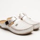 Leona by LEON- Women’s Leather Clog- Orthopedic with Adjustable Buckle and Perforated Leather for Breathability