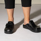 Nora I by LEON – Women’s Leather Clog- Removable Gel Insole & Adjustable Buckle