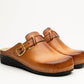 Nora I by LEON – Women’s Leather Clog- Removable Gel Insole & Adjustable Buckle