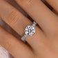 Rodiffy Moissanite 2.0Ct Round Cut Twist White Gold Promise Bridal Ring