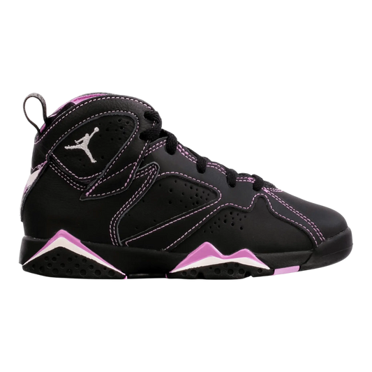 Jordan 7 Retro Kids Shoes Black/Barely Grape/Rush Fuchsia