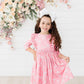 Dahlia Doodles 3/4 Sleeve Ruffle Twirl Dress