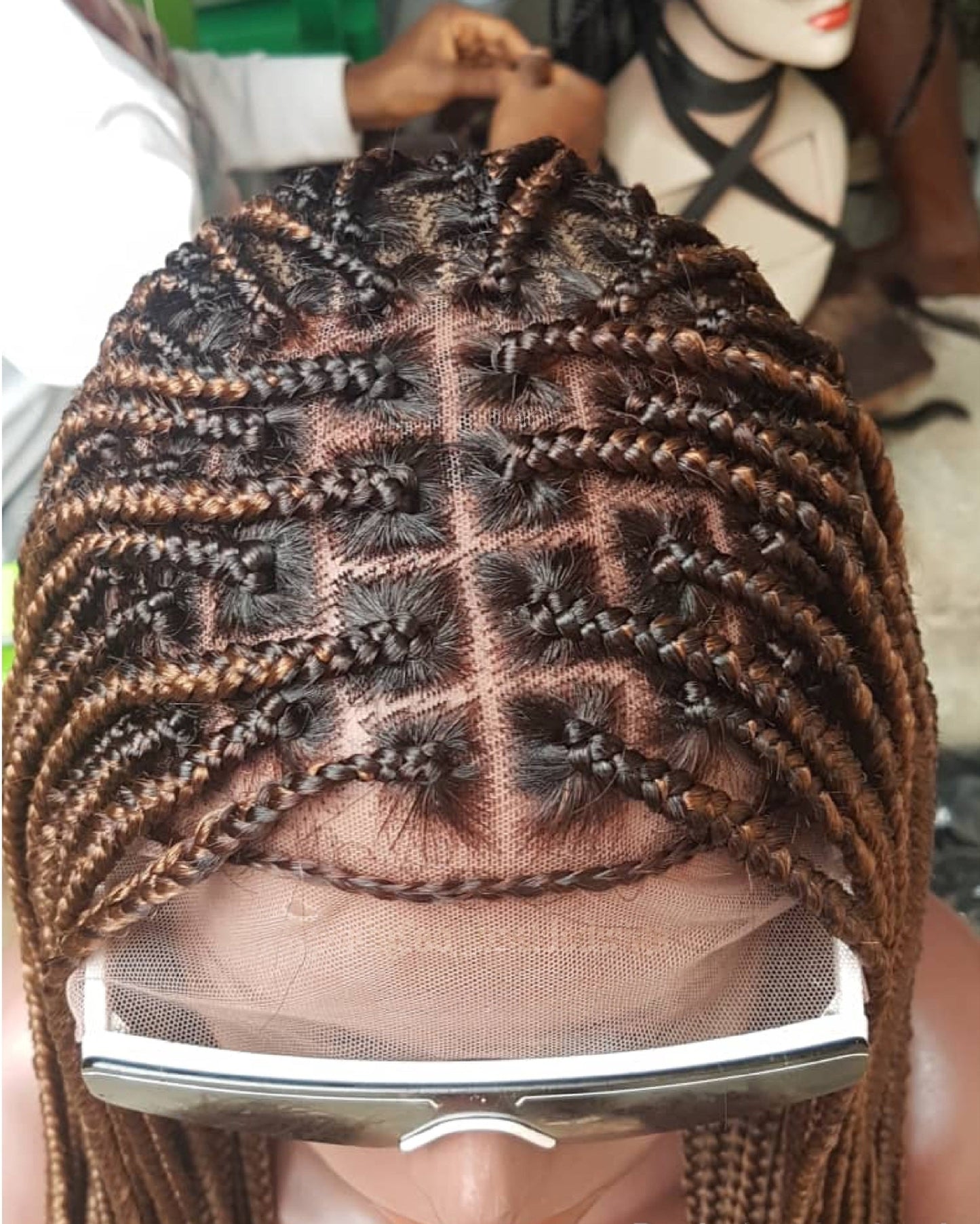 Knotless Braid Wig, Dark Honey Blond, Swiss Full Lace, Glueless - Helen