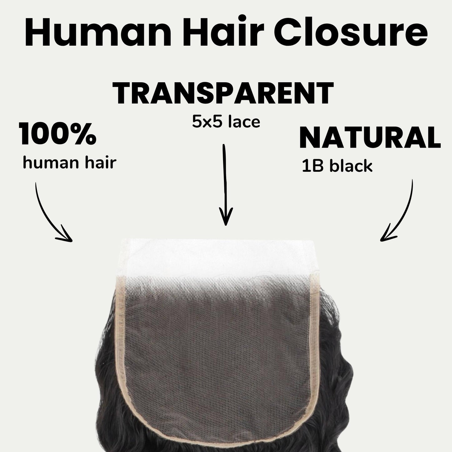 Deep Wave 5x5 Transparent Lace Human Hair Closure