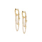 Diamond Double Bezel Drop Chain Huggie Earring 14K by By Adina Eden