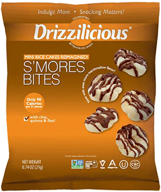 Drizzilicious Rice Crisp Smores Bites, 80-Count, 0.74 Oz