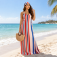 Duma Mbili Two-Piece Summer Striped Sleeveless  Maxi Dress